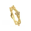 Sortija rosario en oro amarillo con diamantes - 0950
