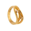 Sotija de oro amarillo con dos diamantes