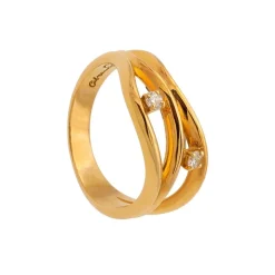 Sotija de oro amarillo con dos diamantes